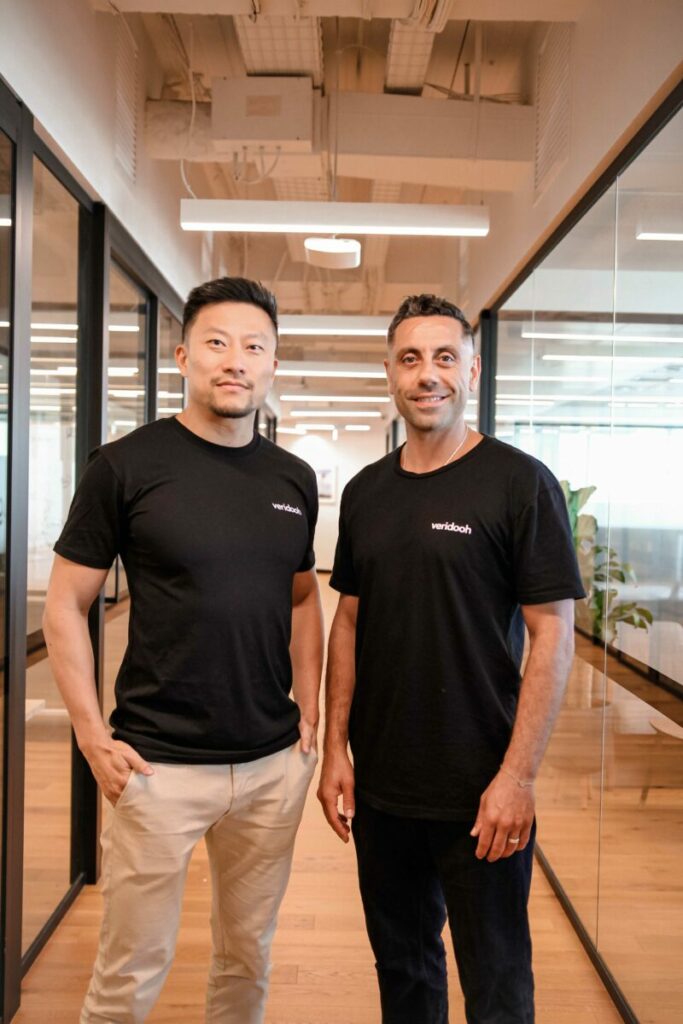 Veridooh has partnered with Smart Outdoor, to expand the presence of its world-first independent verification solution for OOH campaigns, the founders of Veridooh depicted here