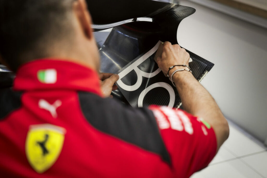 Ferrari image. High end audio brand Bang & Olufsen has renewed its partnership with Scuderia Ferrari for 2024 and 2025.
